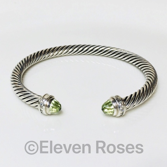 David Yurman Prasiolite Diamond Cuff Bracelet - Picture 9 of 9